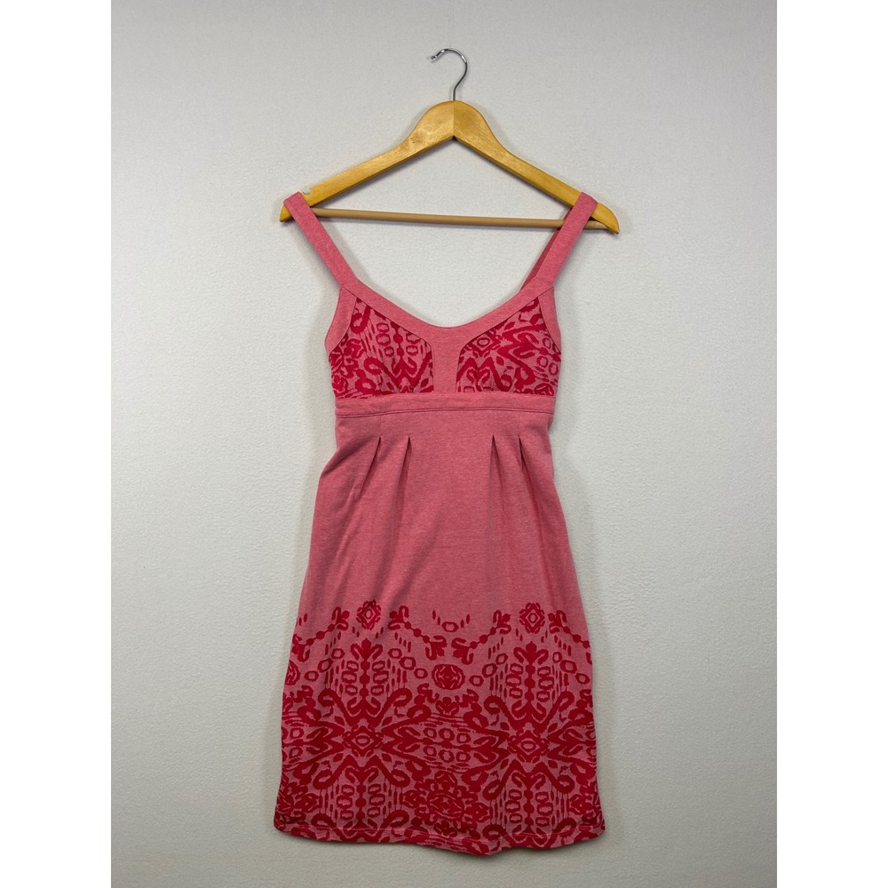 Boho‎ Summer Telluride Clothing Co Womens XS Pink Damask Print Shelf Bra Dress
